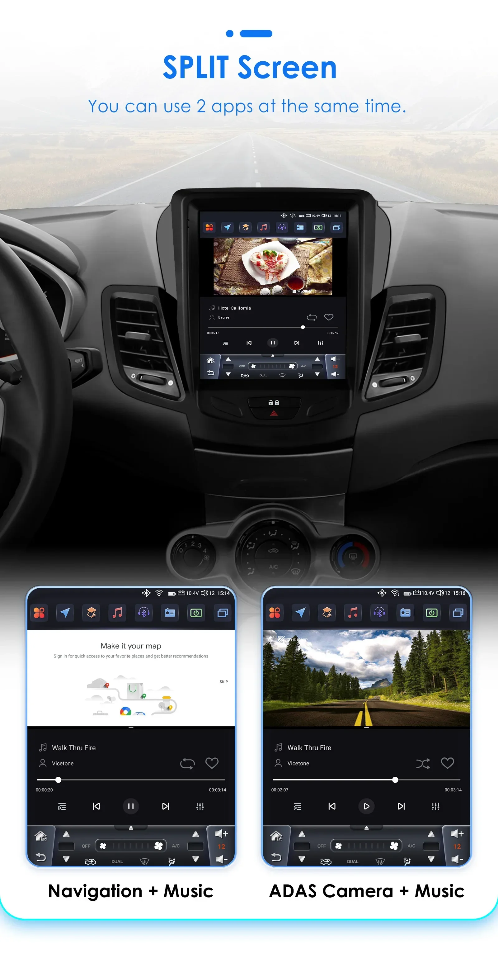 Hizpo 2Din Android 14 Auto-Multimedia-Player für Ford Fiesta MK7 2009–2016 GPS Carplay 4G AI Intelligenter Bildschirm Autoradio 360 Cam – Detail 31