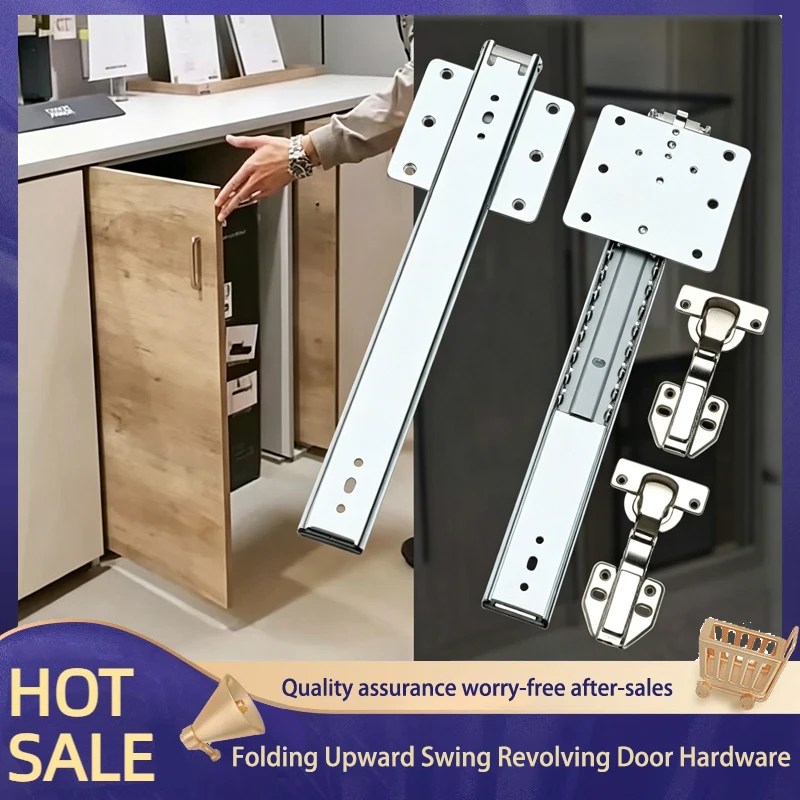 

Overhead Folding Hidden Rotating Door Track For Cabinet Pocket Door Telescopic Side Mount Insert Sliding Guide And Hardware