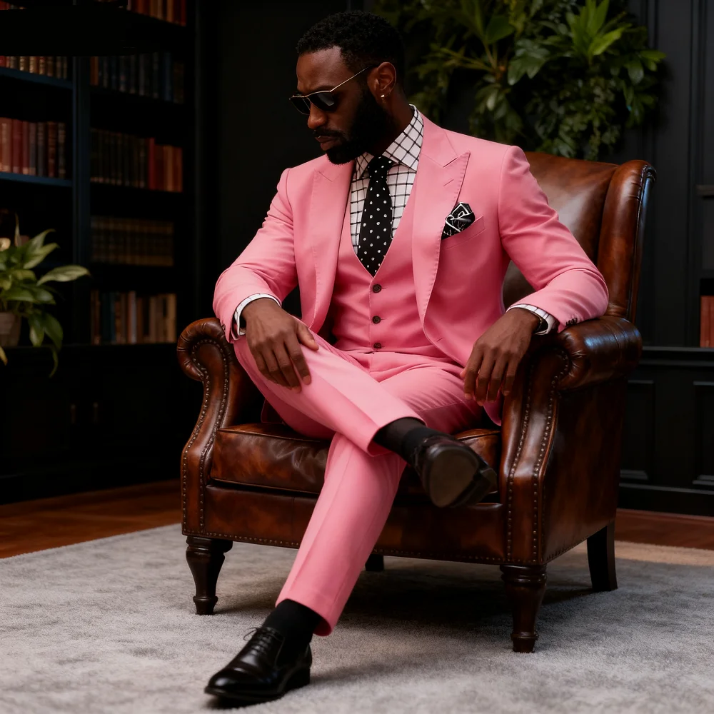 

Roxo Intelligent Casual Lapel Tuxedos for Men Slim Fit Solid Smoking Customizable Boys Tuxedo Suits for Men