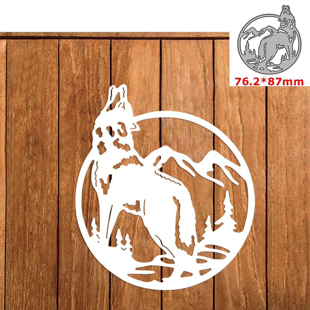 Metal Cutting Dies Howling Wolf Circle DIY Scrapbooking Crafting Knife Mould Blade Punch Decor Paper Cards 2022 New Dies