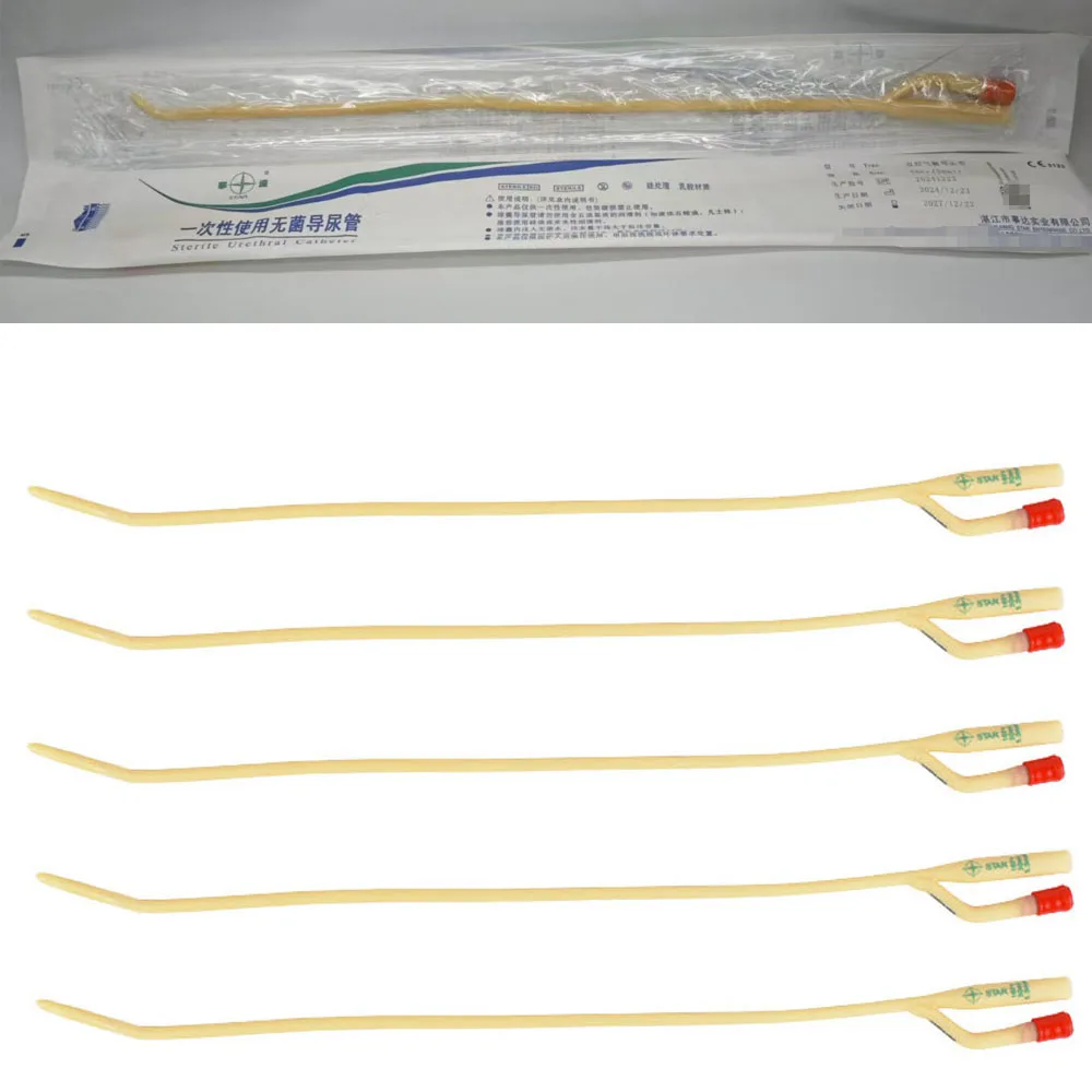 5pcs 2 Chamber Latex Catheter Sterilized Urethral Catheter Male/Women/Children Urinary Catheter Disposable 16/18