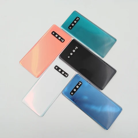 Задняя стеклянная крышка для Samsung S10 S10 + Крышка батарейного отсека Задняя дверь Корпус Сменный чехол для Galaxy S10 SM-G973F S10 Plus SM-G975F