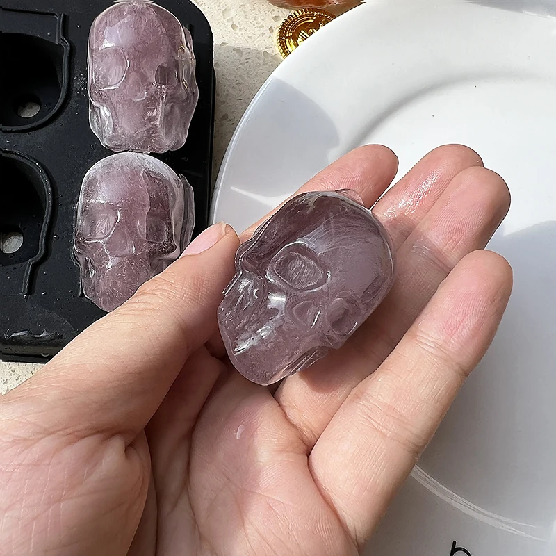 Halloween 4 Cells 3D Skull Ice Cube Mold Silicone Ice Cube Tray Ice Cube Maker DIY Whiskey Ice Ball Mold Chocolate Pastry Mould