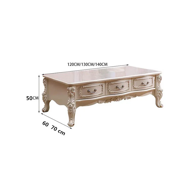 Luxury European Coffee Table Glam Design Classic Trendy Coffee Table Nordic Modern Table Basse De Salon Furniture Living Room