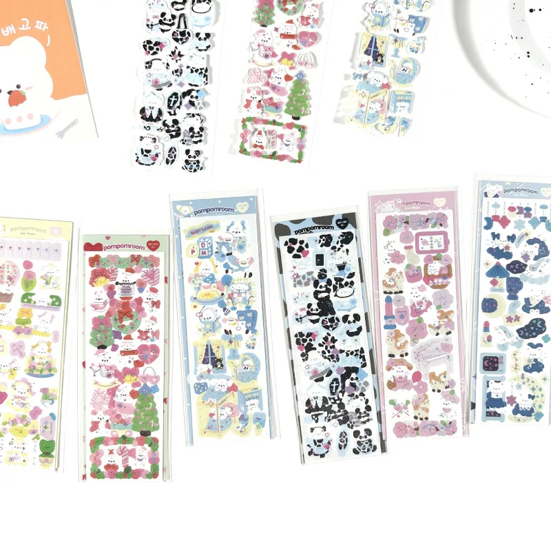 Korean Cute Laser Cartoon Cat Christmas Stickers Hand Account Photo Planner Diary Scrapbook Stationery DIY Decorative Stickers