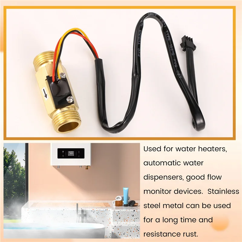 ABGE-1/2PT Water Flow Sensor Switch Control Meter Flowmeter 1.5-30L/Min