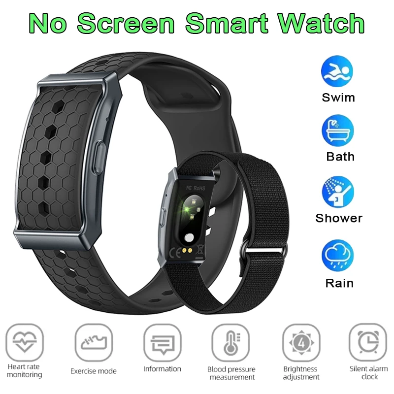 

No Screen Smart Bracelet Men Women Fitness Sport Smart Band Dynamic Heart Rate Body Temperature Health Monitoring Smartwatch