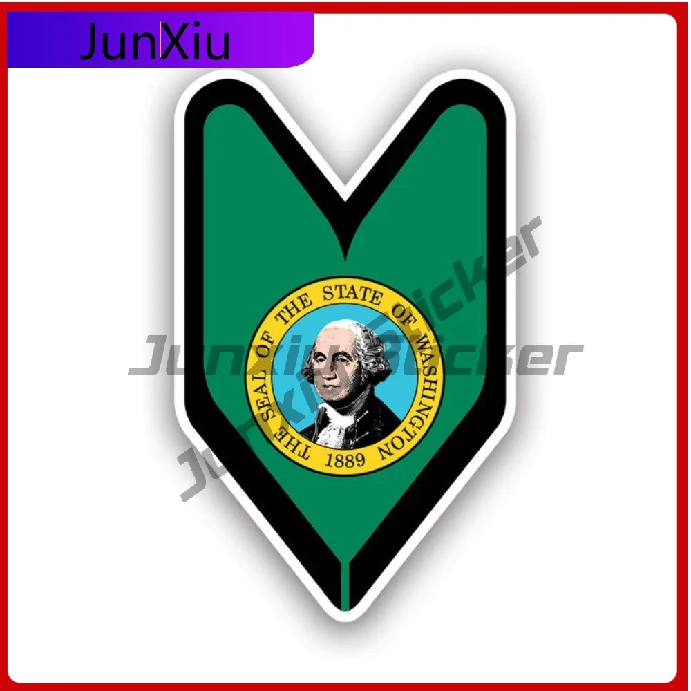 

Cool Anime Washington Driver Badge Sticker Uv Protected Decalswakaba Green Leaf Shoshin Beginner Sign Soshinoya Sticker