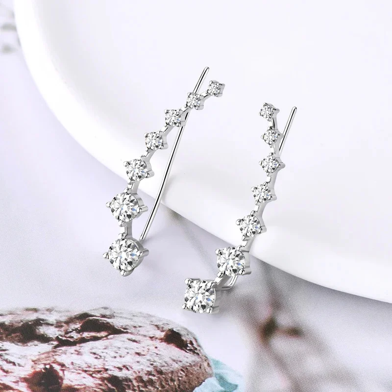 1.16cttw Gradient Gem Full Moissanite Stud Earrings for Women Sparkling Party Jewelry Earrings 925 Sterling Silver Brincos Prata