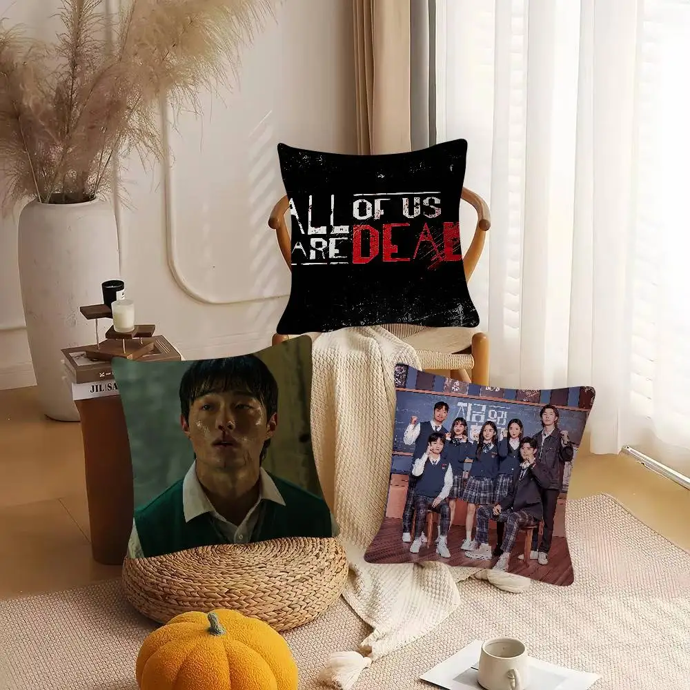 TV Drama All Of Us Are Dead Cartoon Series Square Pillowcase Soft Waist Sofa Cushion Cover Bedroom Room Pillowcase