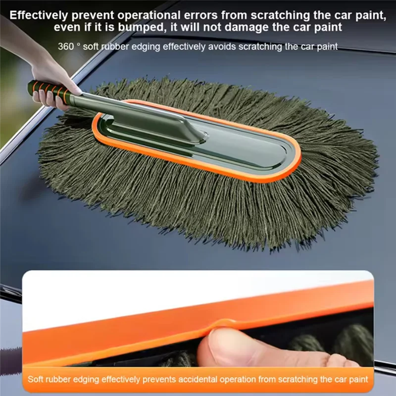 ABUS-Car Cleaning Tool Dust Remover No Lint Scratch Car Wash Mop Retractable Handle Dust Remover Cleaning Brush Forcar Home Dust