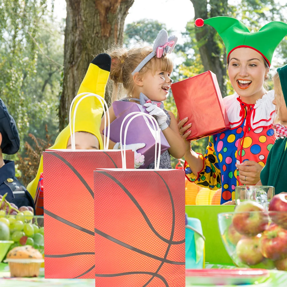 

24 Pcs Basketball Gift Bags Large Favor Goody Treat Party Bags for Presents Portable Wrapping Tote Small Size Safe Materials