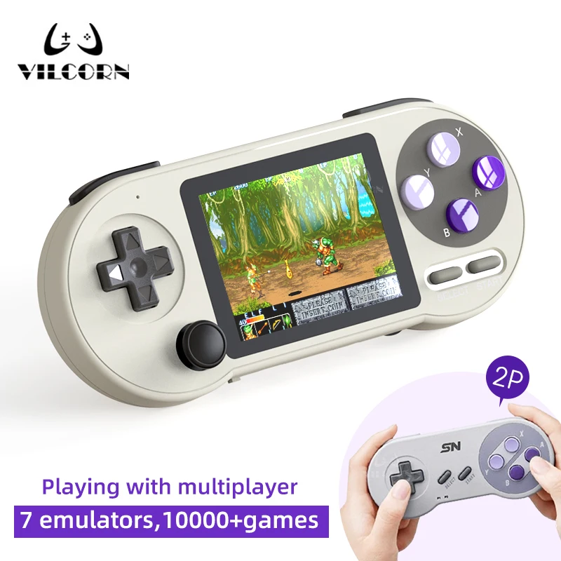 SF2000 Handheld Game Consoles 3 inch IPS Wireless Video Game Consoles Mini Gaming Console 10000 Retro Games for SNES SFC Dendy