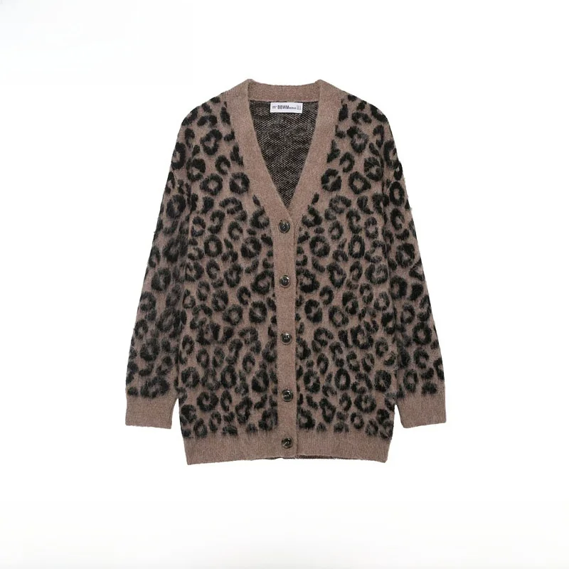 

Модный вязаный свободный верхняя одежда, женская осенне-зимняя новинка, Новое поступление, животный узор, вышивка, уличная одежда из полиэфирного волокна