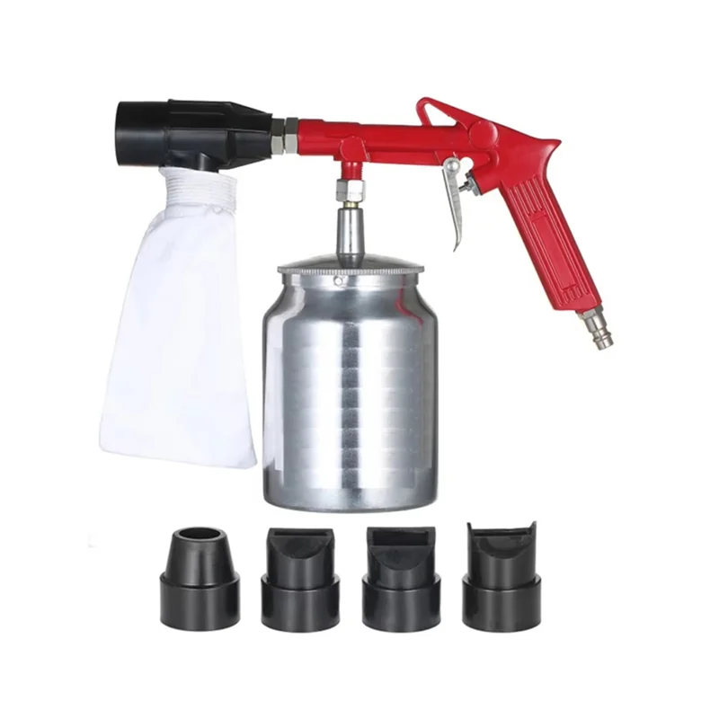 A04G-Power Tool Handheld Pneumatic Sandblaster Spray Gun With Nozzles Anti-Rust Sand Blasting Functionality
