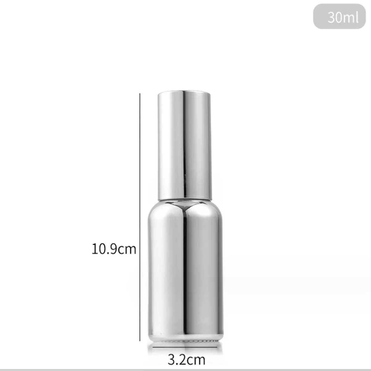 15ml 30ml 100ml Essential Oil Spray Bottle Bright Silver Fine Mist Perfume Atomizer Refillable Empty Glass Bottle shampoo NEW