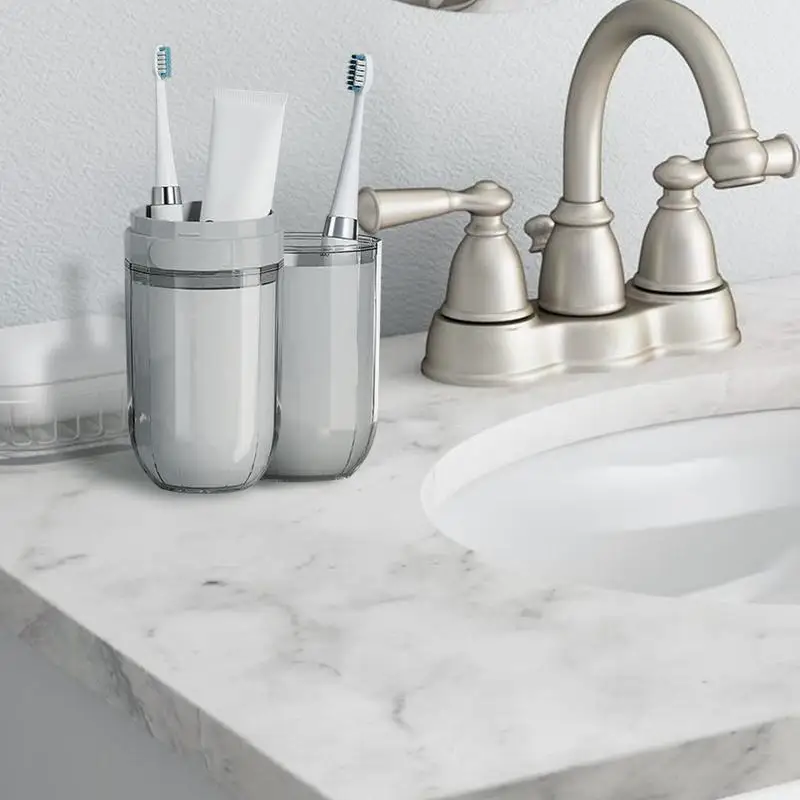 Toothbrush Holders With Cover Toothbrush Storage Carrier Translucent Black Toothbrush Protector Storage Container Bathroom