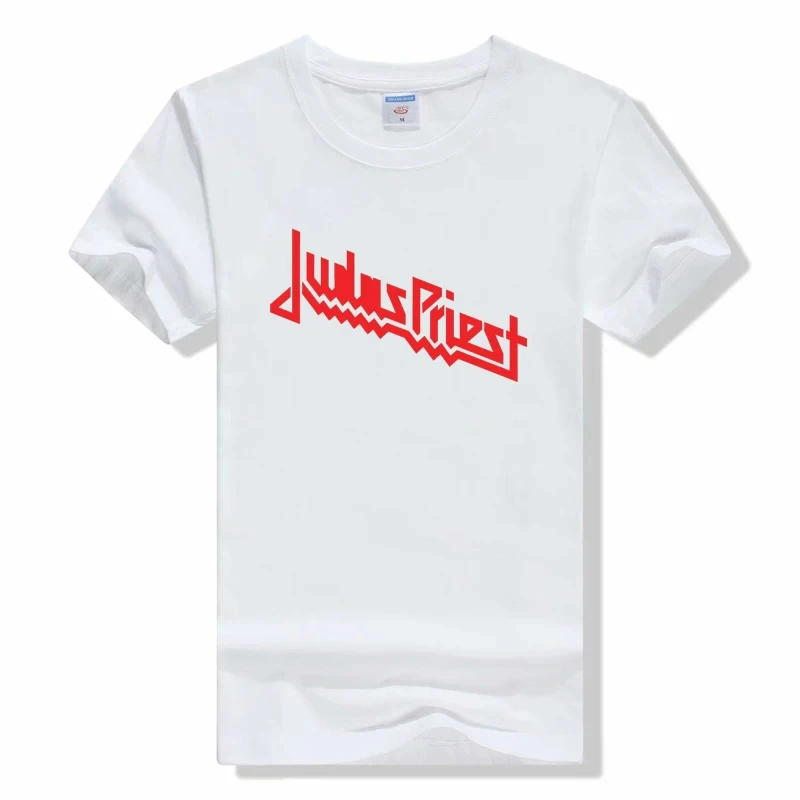 Men\'s Cotton T-shirt Judas Priest Printed T-shirt Streetwear with brass band Heavy metal T-shirt Blazer Short sleeve T-shirt