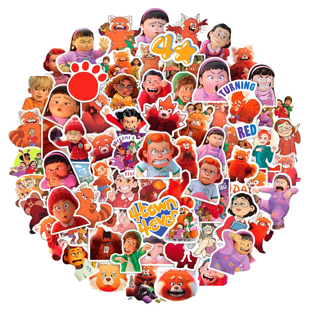 

10/30/50/100pcs Funny Disney Movie Turning Red Stickers Cute Cartoon Kids Decals Toy Phone Water Bottle Guitar Graffiti Sticker