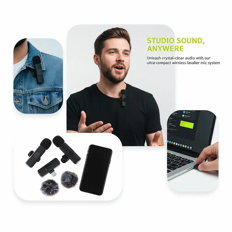 Amour NookFor Phone Android Laptop Live Gaming Mobile Phone Microphone K9 Wireless  Microphone Mini Audio Video Recording Mic