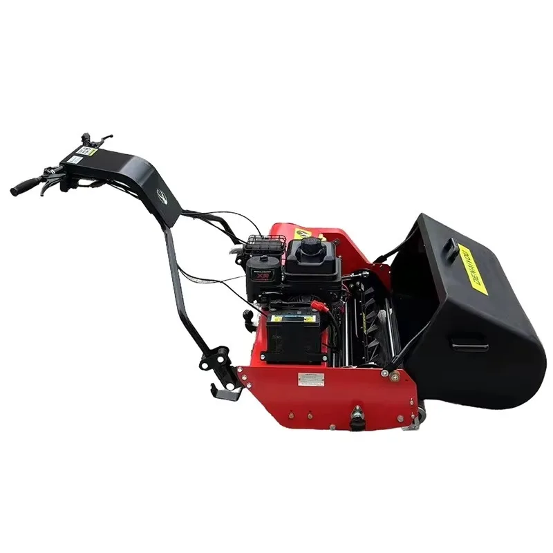 

Low Cutting Cylinder Lawn Mower 6.5HP 4-Stroke 208CC G asoline Powered Cordless Industrial Commercial Steel Deck Grass Box