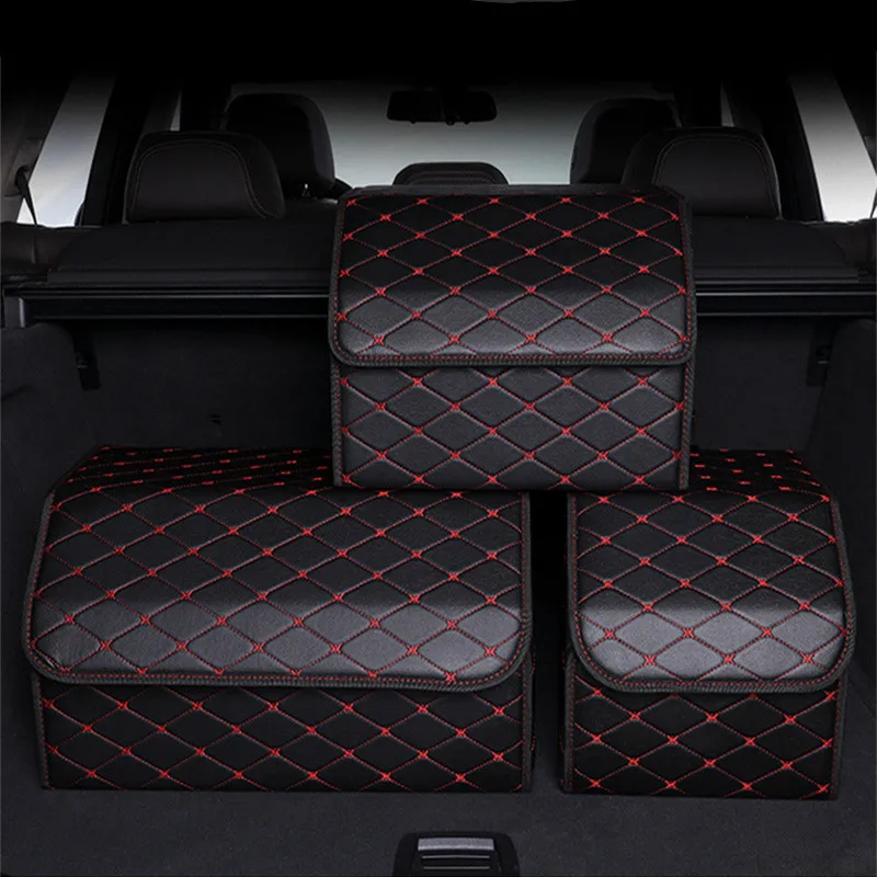 Multipurpose Collapsible Car Trunk Storage Organizer With Lid Portable Auto Storage Bag Stowing Tidying Car Trunk Organizer Box