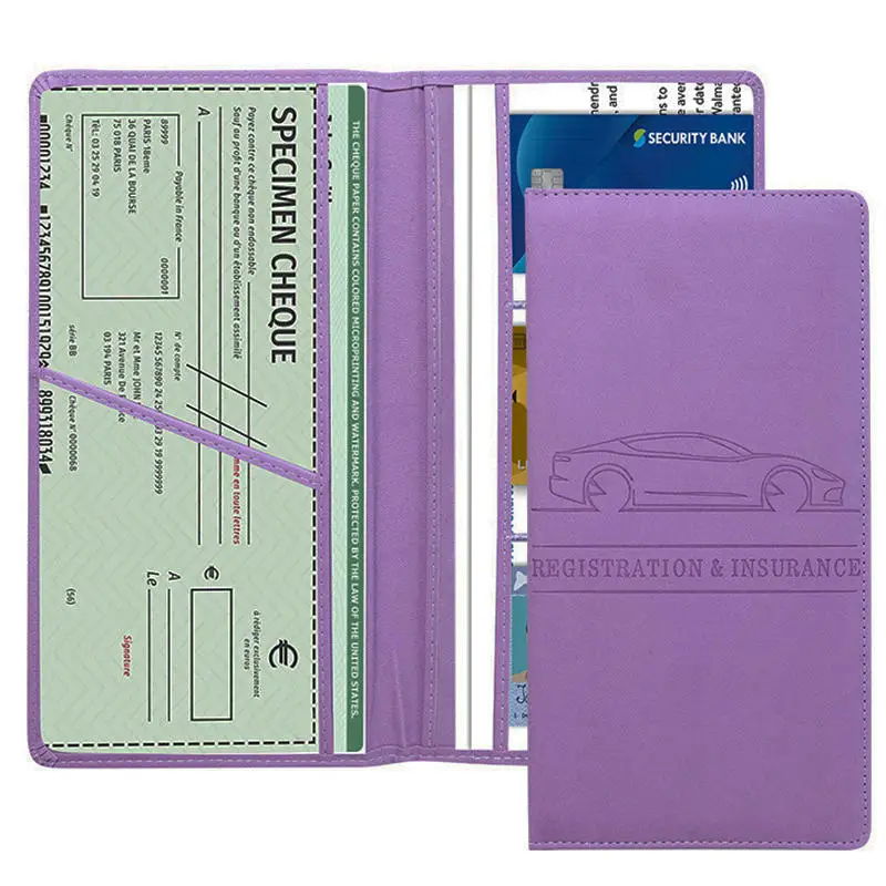 

Car Registration Insurance Holder Driving License Cover Leather Auto Documents Drivers License Storage Bag Credit Card Holder