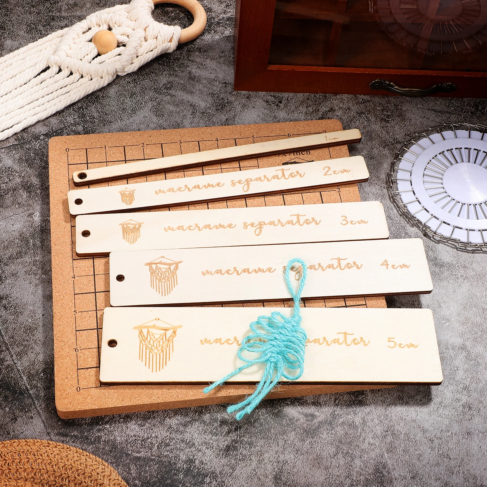 

1 Set Macrame Pins Kit Knotting Craft Braiding Blocking Board Grid Design Cork Material Durable Tools For Weaving Embroidery