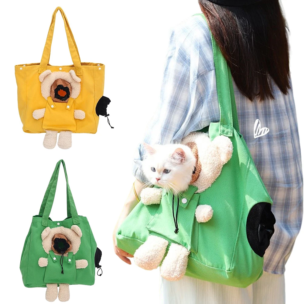 Portable Crossbody Pet Outing Bag Single Shoulder Open Hole Cat Bag Small Dog Bag Carrying Cat Puppy Kitten Travel Handbag