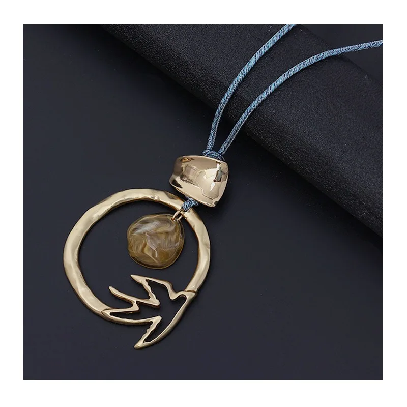 

New Necklace High-end Ethnic Style Popular Jewelry Sweater Chain Long Resin Foreign Trade Necklace