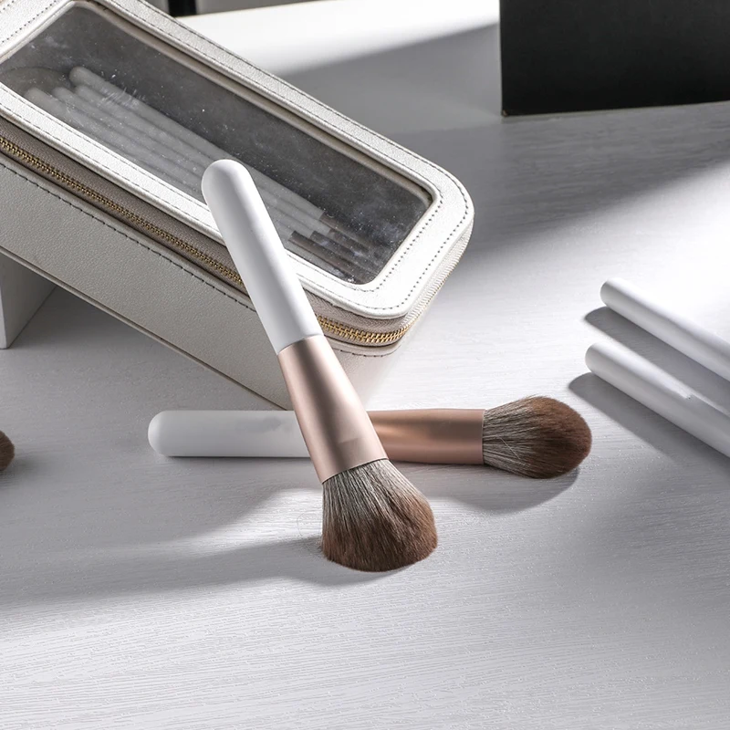 Escovas super macias da composição do cabelo, ferramentas brancas peroladas, conjunto da escova da sombra, 18 Pcs