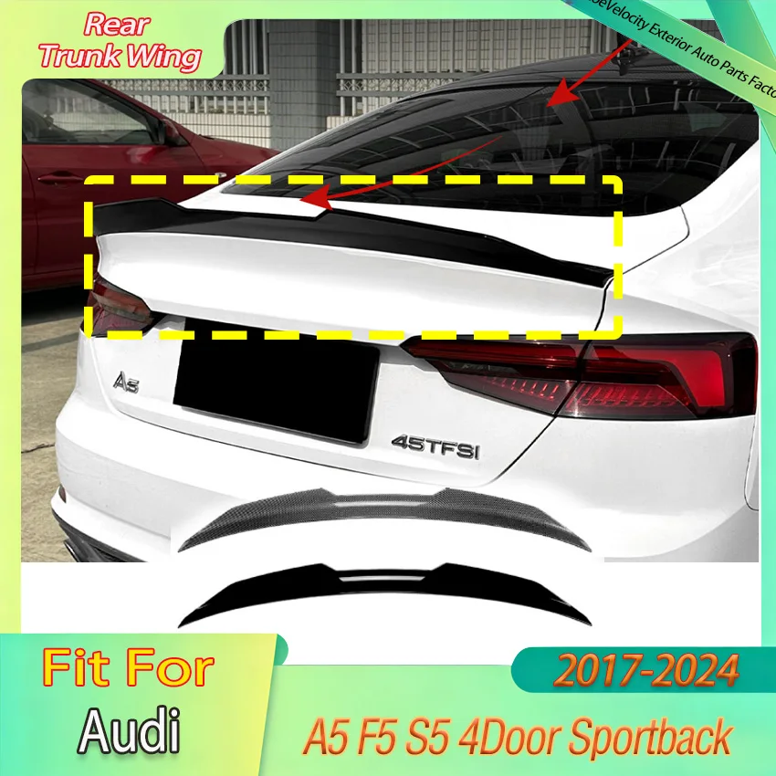 

Задний спойлер-крыло для Audi A5 F5 S5 4-дверный Sportback 2017-2024, накладка на багажник в стиле PSM, аксессуары для тюнинга кузова