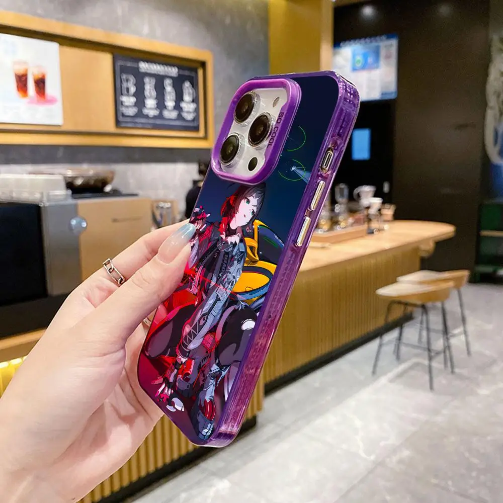 حافظة لهاتف آيفون 17 16 15 14 13 12 11 X XR XS 8 7 Pro Max Plus غطاء أرجواني شفاف #5