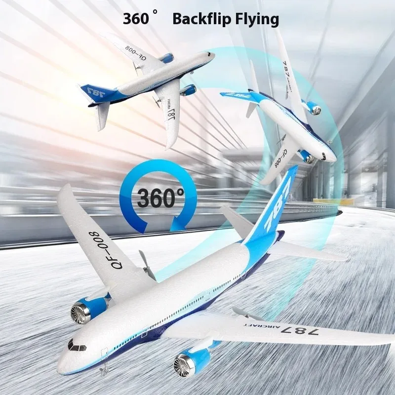 QF008 RC Plane 3 Channel 787 Remote Control Aircraft Fixed Wing Foam Aircraft Glider Passenger Plane Model Children's Toy Gifts