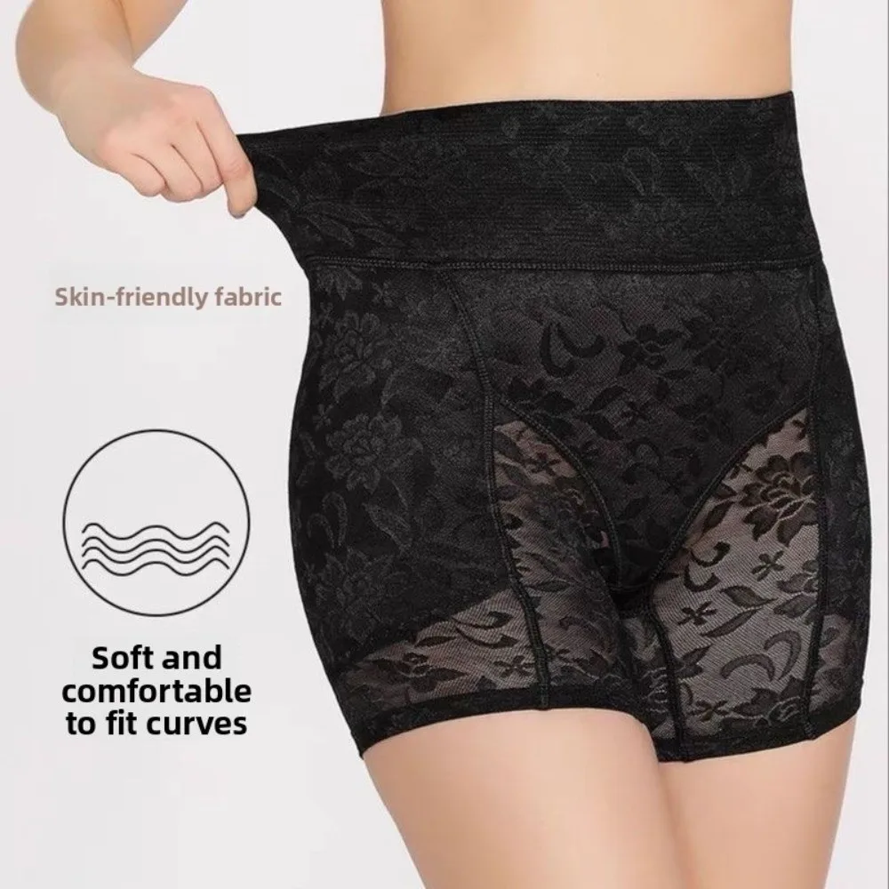 Lace Mesh Slimming Shapewear with Pads Shapers High Waist Tummy Control Underwear Underpants Seamless Butt Lifting Briefs Ladies