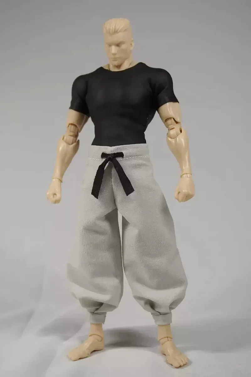 Romankey 1/12 Maßstab Männlich Schwarz Enges T-Shirt Graue Hose Bloomers Kostüm Anzug Kleidung Modell für 6" Actionfigur Körperpuppe