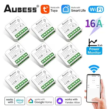 Aualexa 16A Tuya WiFi DIY Smart Switch 2-way Alexa Google Home Control with Energy Monitor Automation Alice Smart Life