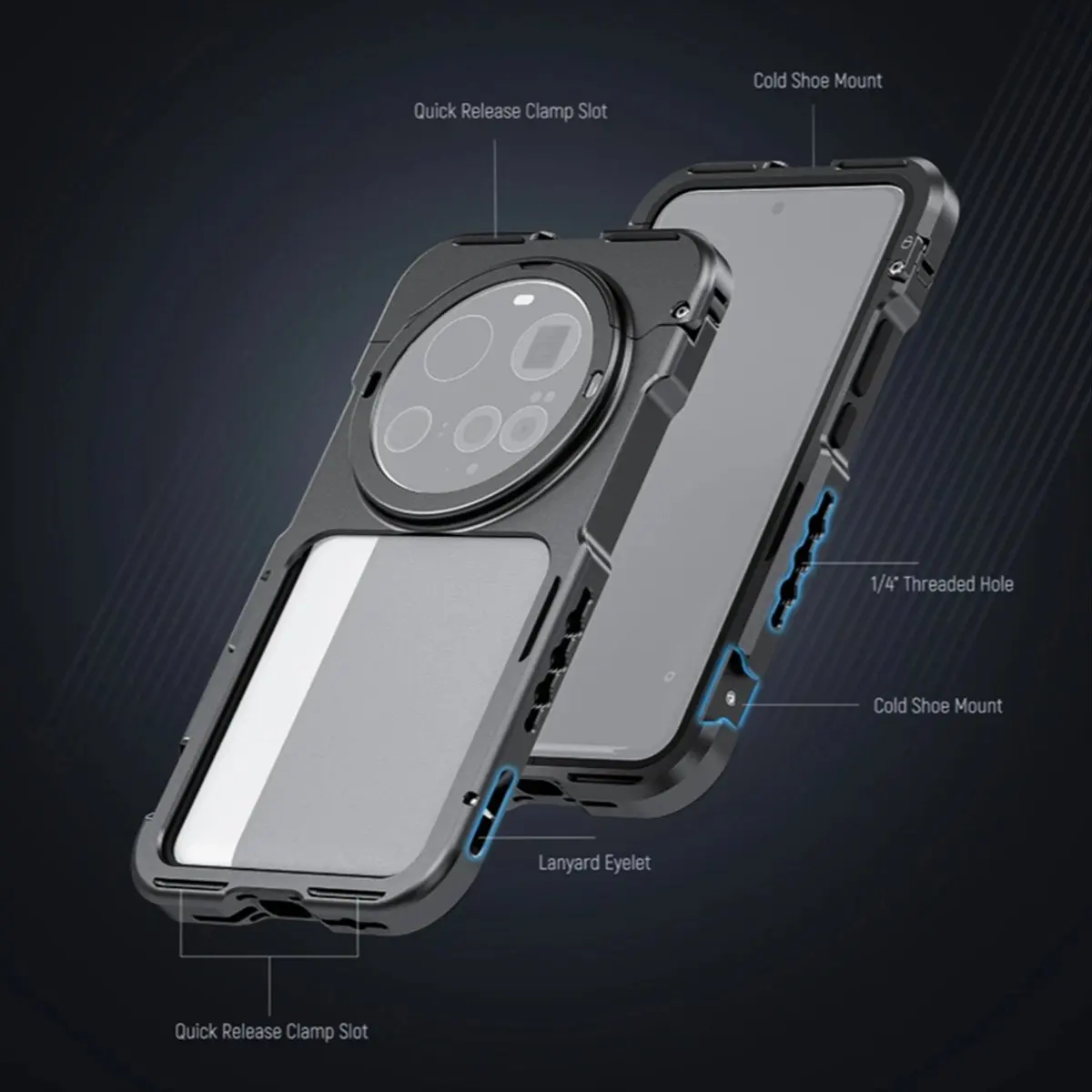 T828C-Phone Cage Kit for 15 Ultra 17mm Threaded Lens Backplate 67mm Threaded Filter Adapter Black HOT