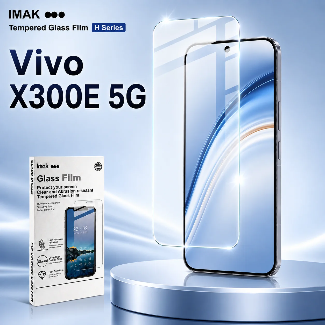 Tempered Glass For Vivo X300E 5G Support Fingerprint Protector Film 9H Hardness HD Clear FM0001