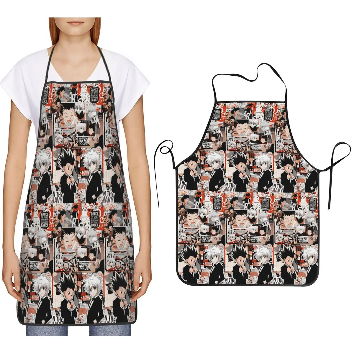 Anime HXH Hunter X Hunter Apron Chef Cooking Cuisine Tablier Bib Kitchen Cleaning Pinafore for Women Men Painting