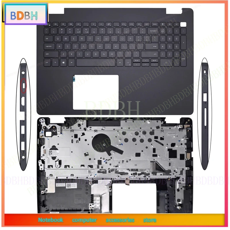 New Laptop US Keyboard For DELL Inspiron 3500 3501 3505 0KGHJK 0VJ342 01FPW2 0JHW9R Palmrest Top Case Upper Cover Silver Black