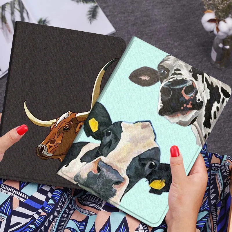 

Cartoon Cow Head Portrait Gift Tablet Case For Lenovo Xiaoxin Legion Pad Tab Pro GT Y700 Gen4 2 11 P11 M10 K10 3rd Plus Gen