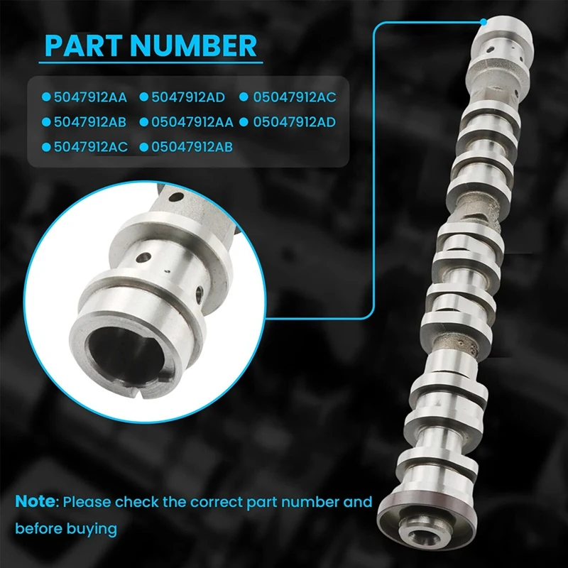 Super Sale 05047912AC, 05047912AD Left Side Intake Camshaft for Chrysler Dodge Jeep Ram 3.6L 2016-2024