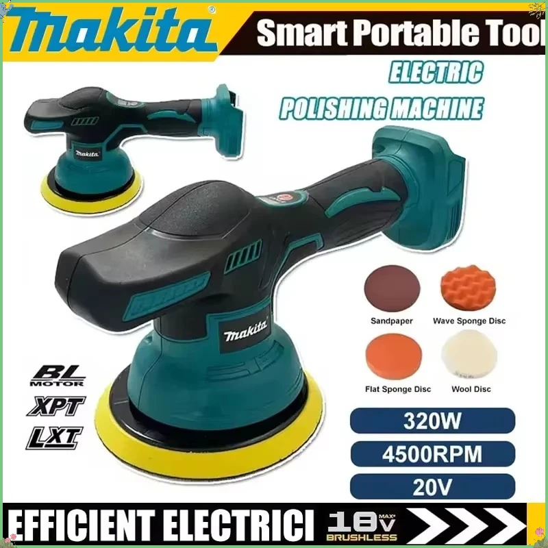 

Makita Cordless Car Polisher Machine 8 Gears Electric Waxing Repairing Wireless Buffing Polisher 18V 20V