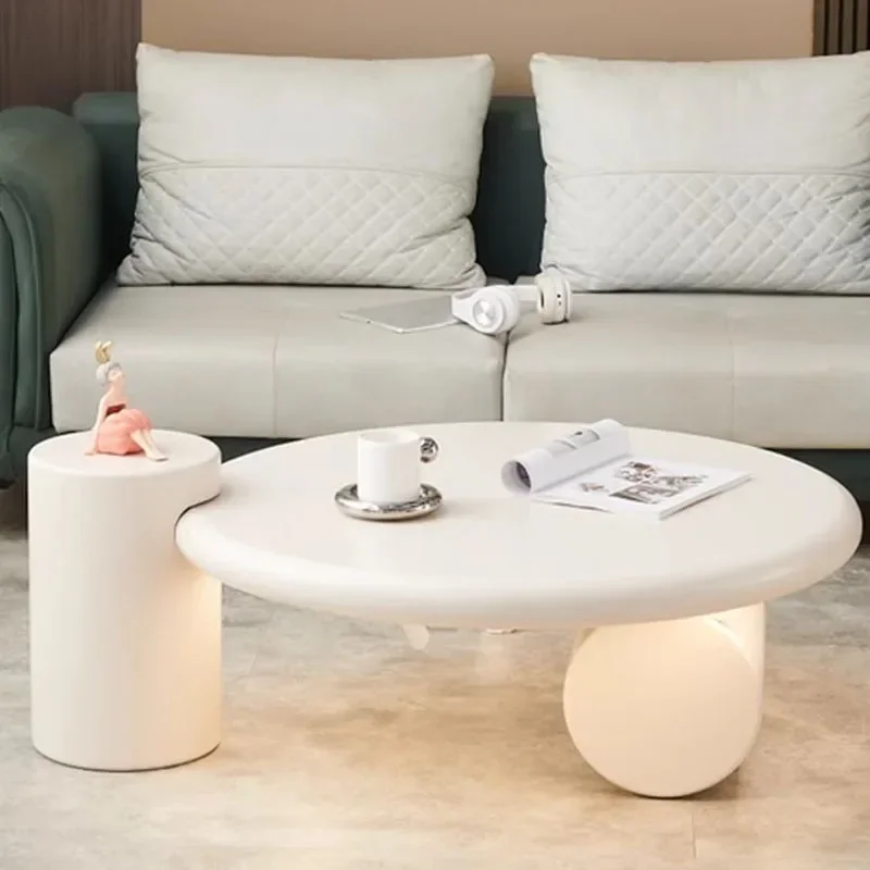 Aesthetic Cute Nordic Coffee Tables Small Round White Apartamento Floor Modern Coffee Table Living Room Mesa Furniture For Home