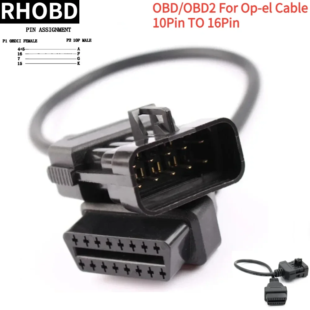 2024NEW 10Pin To 16Pin Mother Car Diagnostic Connector Adapter forOp-el OBD II for Op-el OBD2 10 Pin To 16 Pin Cable OBD2 Tools