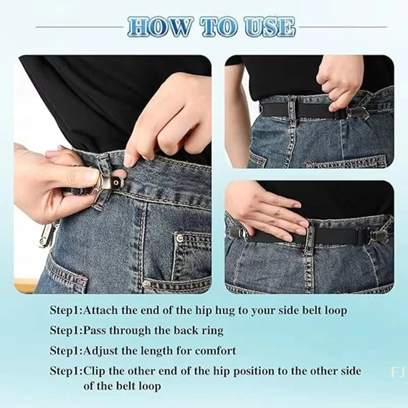 [YU]Adjustable Waist Cinch Clips Waist Tightener Elastic Belt Clip For Sewing Jeans Pants Dresses