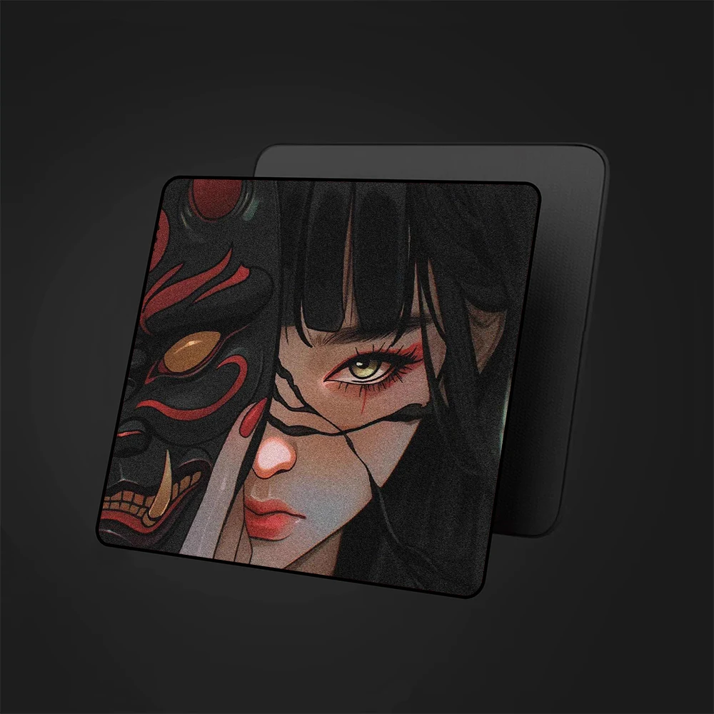 Masker Gaming Muismat Anime Meisje Snelheid Muis Mat Hoge Elastische Antislip Bodem E-Sports Muismat 45X40Cm Premium Toetsenbord Mat