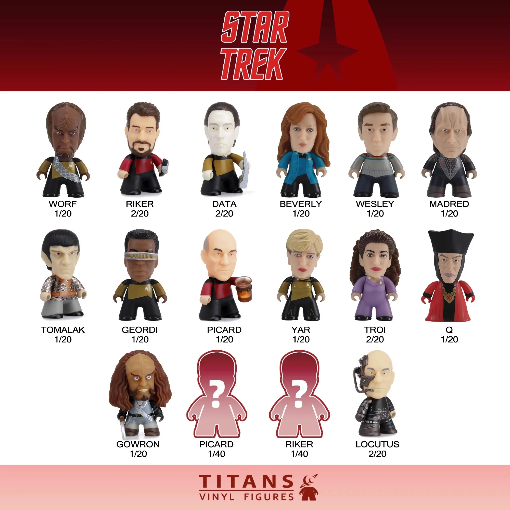 

In-Stock Titans Star Trek: The Next Generation Series Blind Box Figurines, Collectible Display Pieces