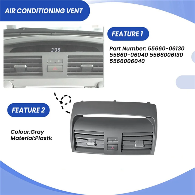 

Precise Car Middle Air Conditioner Vent AC Outlet Panel Central Control Air Conditioner Vents AC Outlet